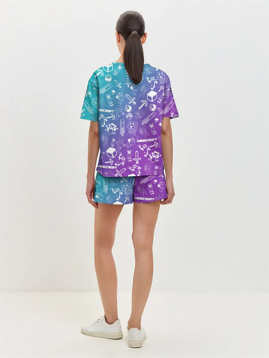 Женская пижама с шортами / Minecraft pattern
