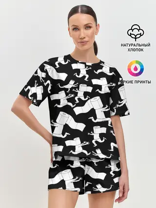 Женская пижама с шортами / Коронавирус