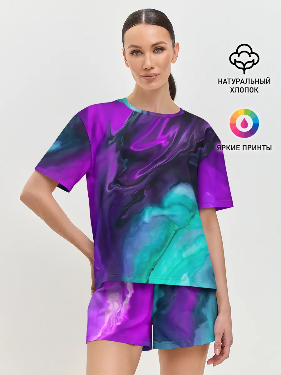 Женская пижама с шортами / NEON WAVES