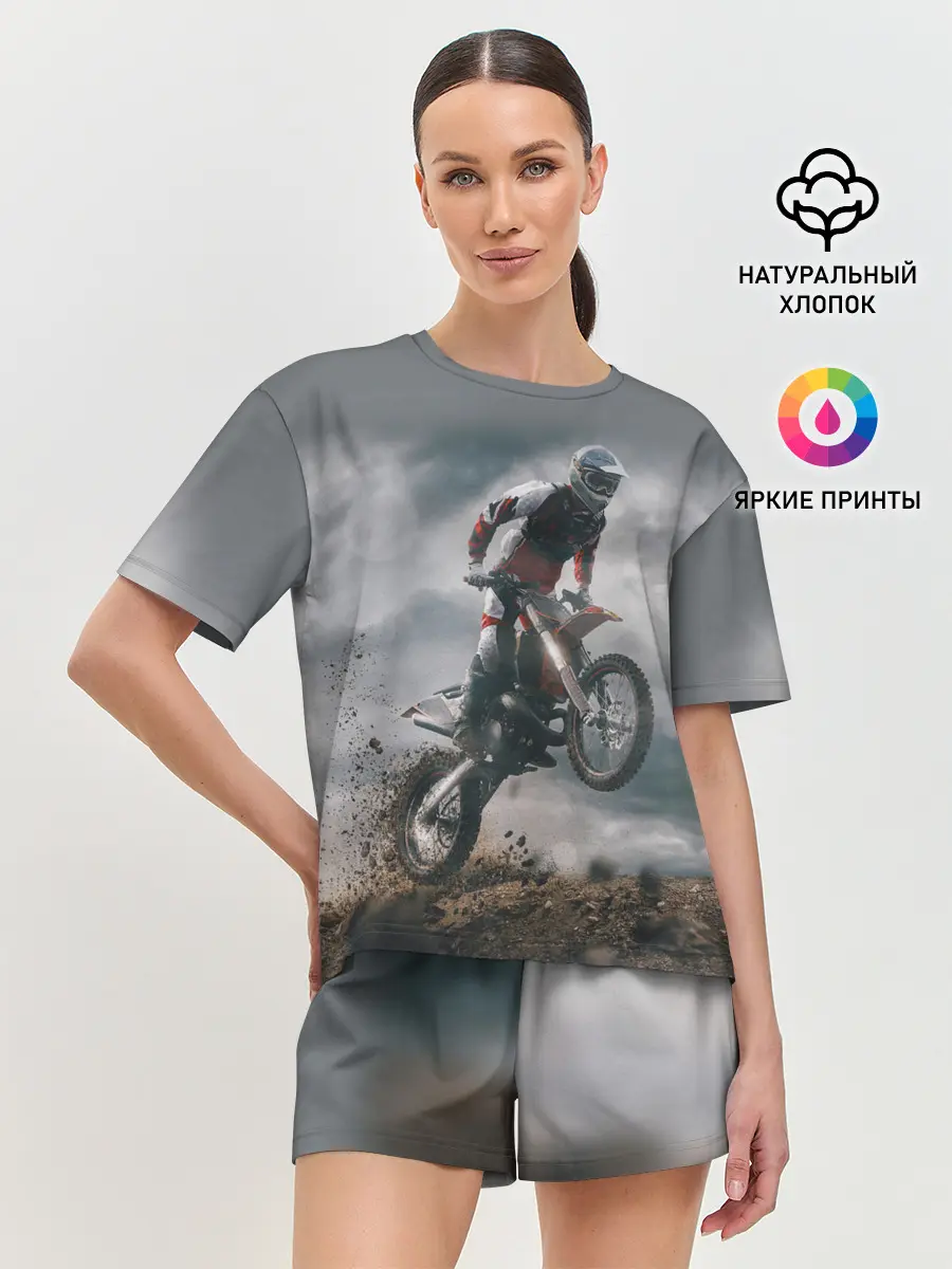 Женская пижама с шортами / МОТОКРОСС КТМ | MOTOCROSS KTM