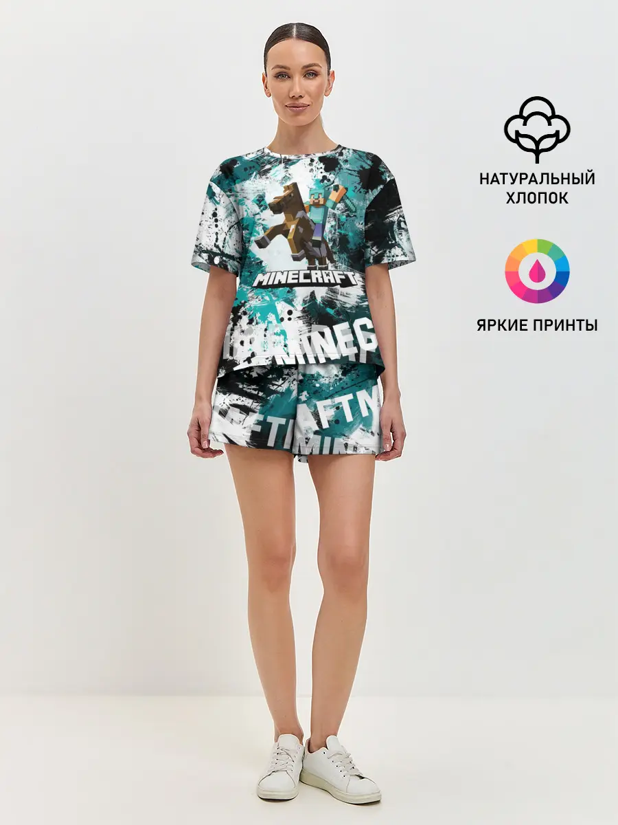 Женская пижама с шортами / Minecraft / Майнкрафт