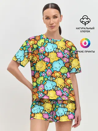 Женская пижама с шортами / Облачко Солнышко