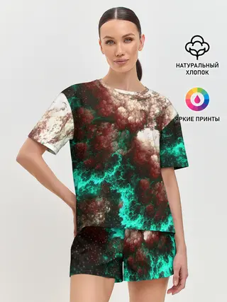 Женская пижама с шортами / НЕОНОВЫЙ КОСМОС
