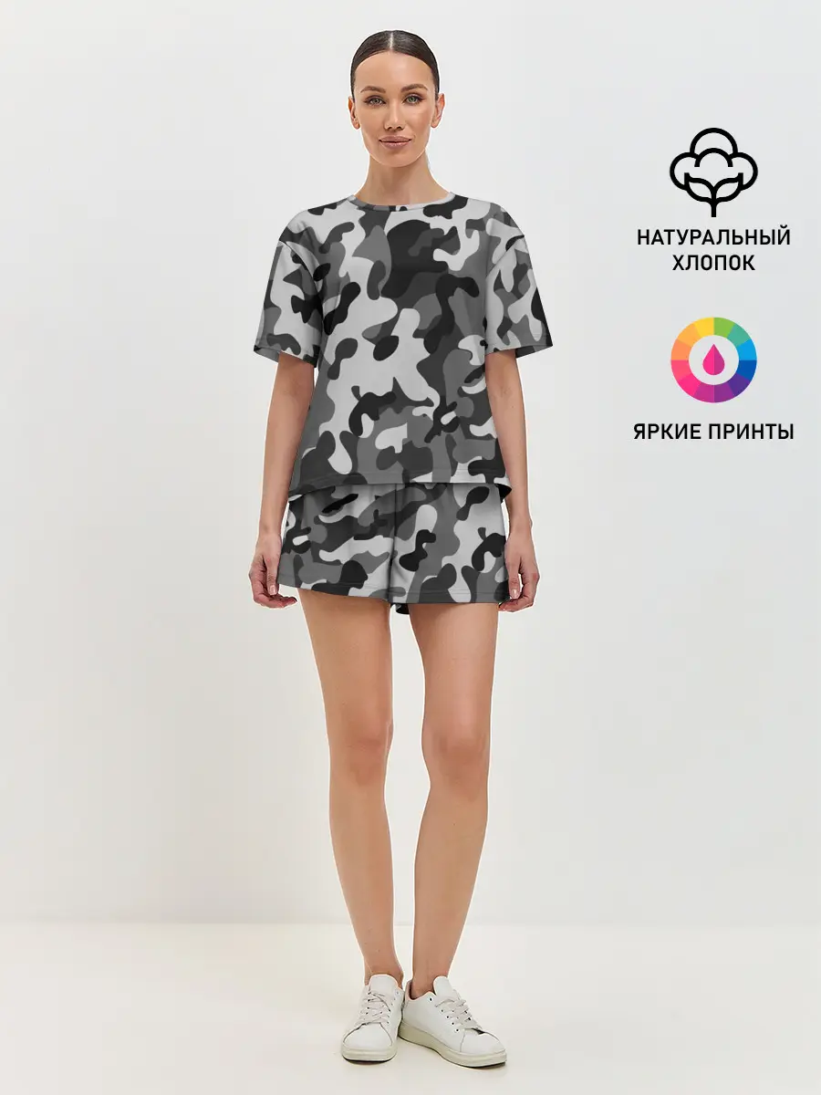 Женская пижама с шортами / ГОРОДСКОЙ КАМУФЛЯЖ | CITY MILITARY