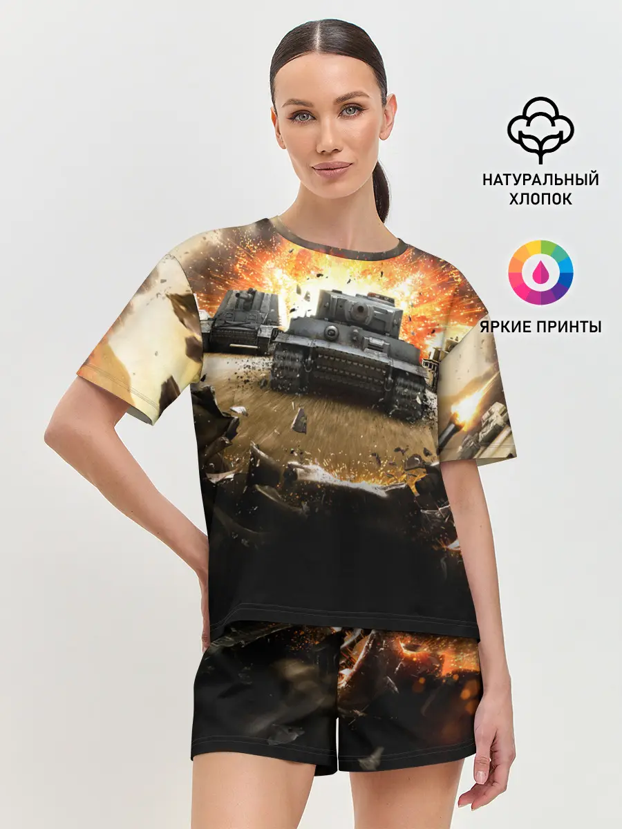 Женская пижама с шортами / ТАНКИ