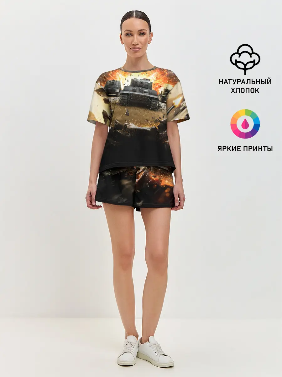 Женская пижама с шортами / ТАНКИ