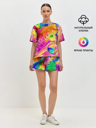 Женская пижама с шортами / TIE DYE | ЯРКИЕ КРАСКИ