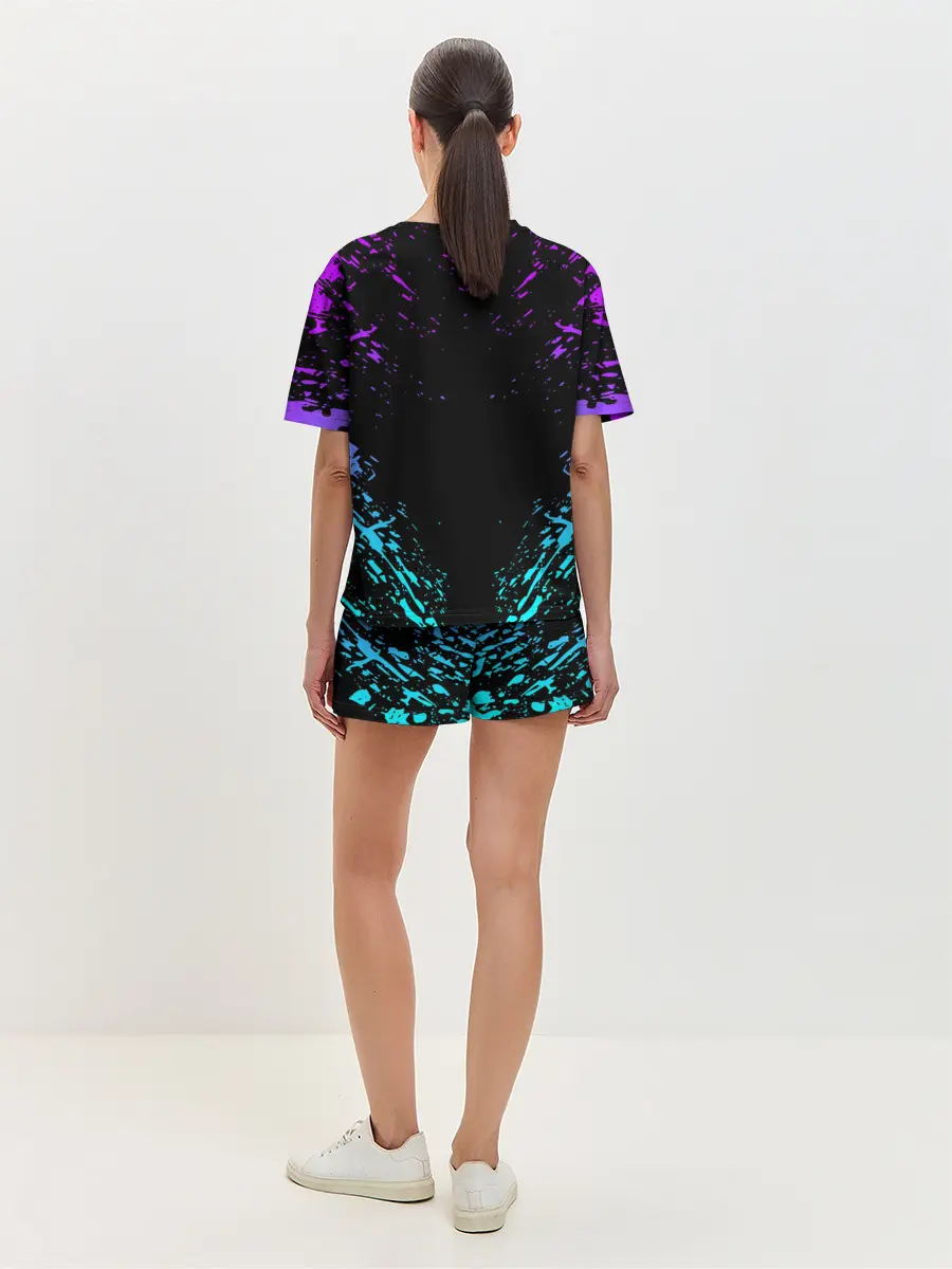 Женская пижама с шортами / НЕОНОВЫЕ БРЫЗГИ