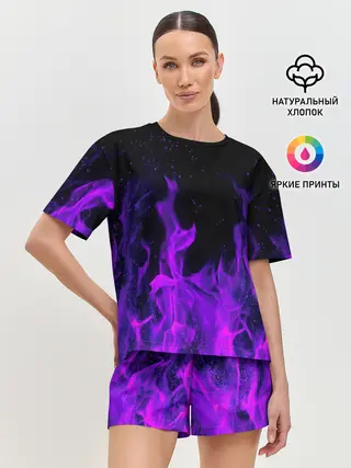 Женская пижама с шортами / ФИОЛЕТОВЫЙ ОГОНЬ | PURPLE FIRE
