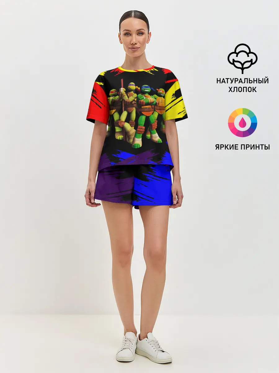 Женская пижама с шортами / Супер Ниндзя Черепашки