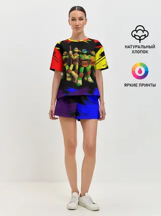 Женская пижама с шортами / Супер Ниндзя Черепашки