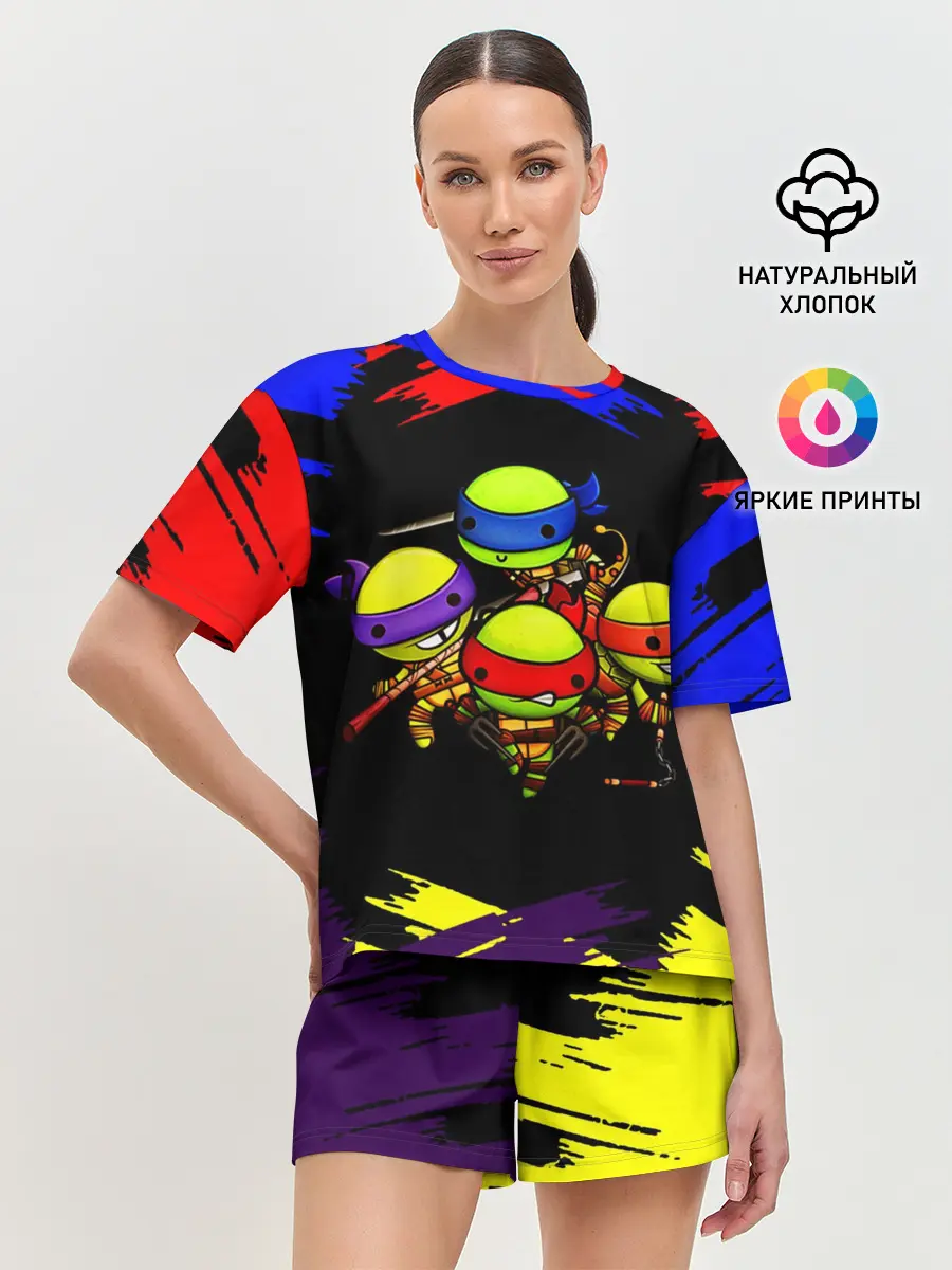 Женская пижама с шортами / Ниндзя Супер Черепашки