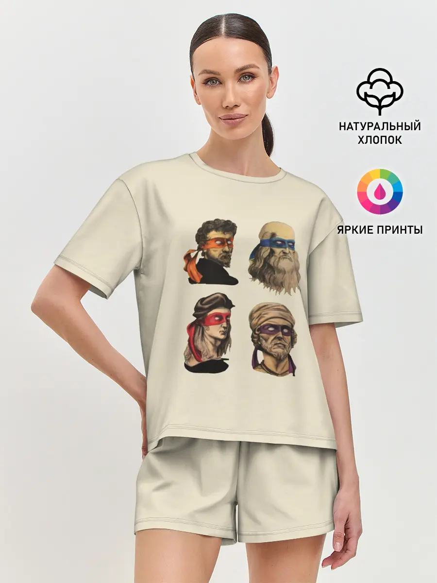 Женская пижама с шортами / Настоящие Черепашки