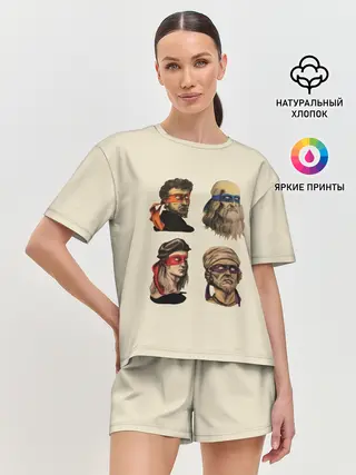 Женская пижама с шортами / Настоящие Черепашки