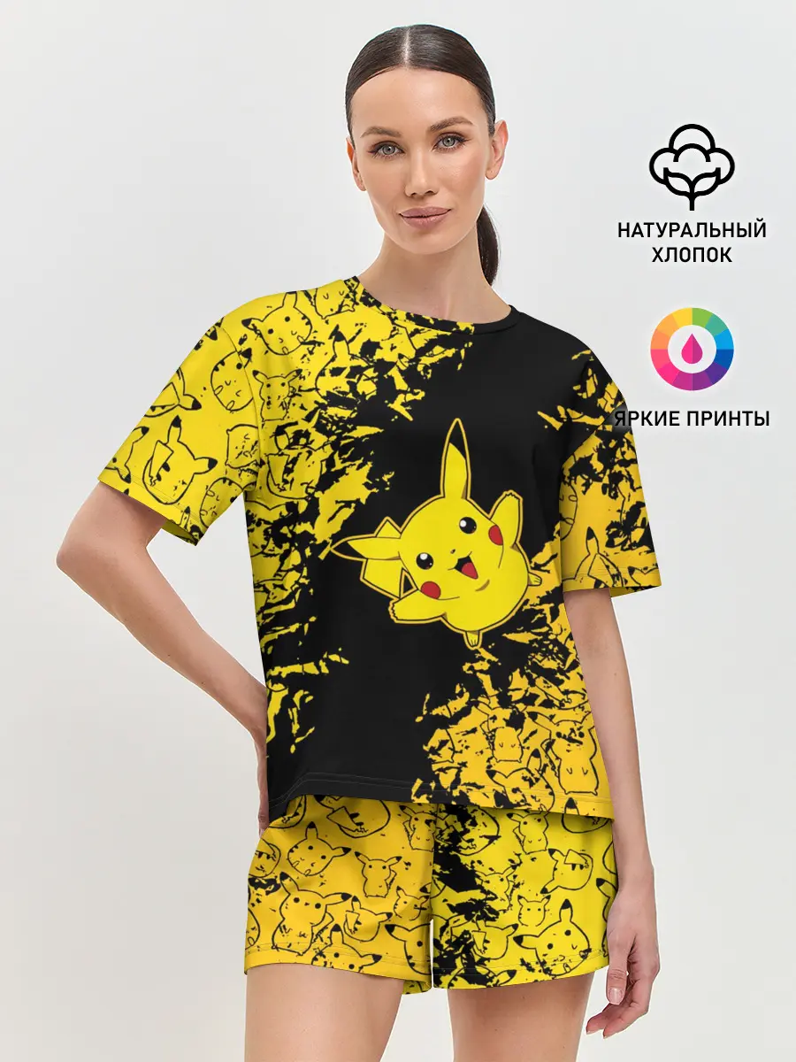 Женская пижама с шортами / Пикачу