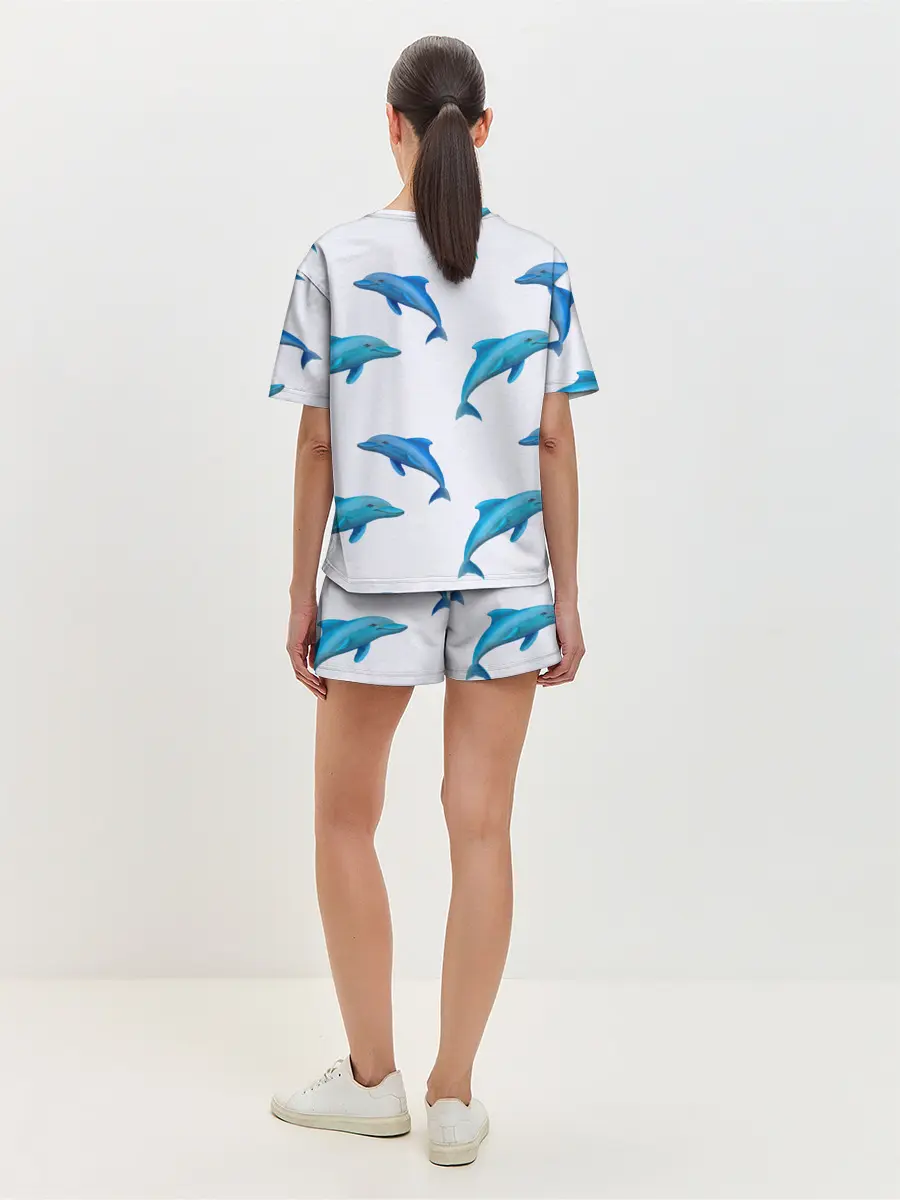 Женская пижама с шортами / Рай для дельфина
