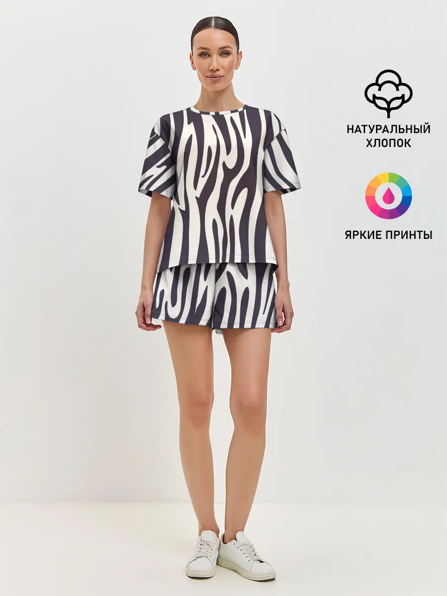 Женская пижама с шортами / Я зебра