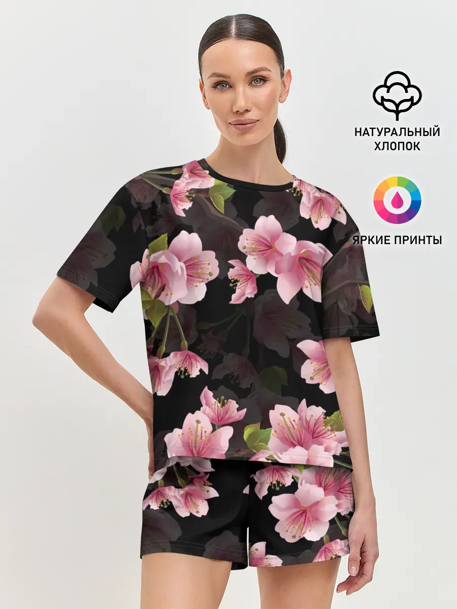 Женская пижама с шортами / САКУРА ВИШНЯ