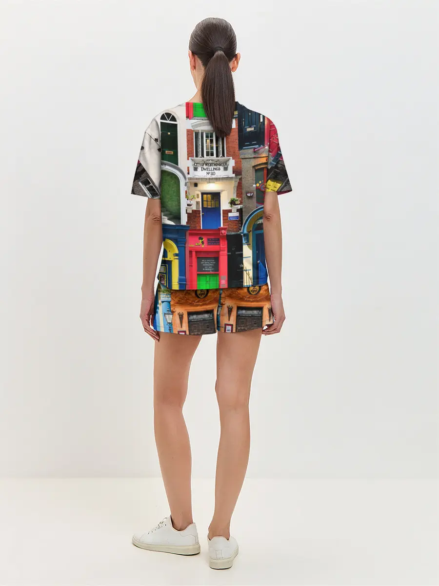 Женская пижама с шортами / London doors цифровой коллаж