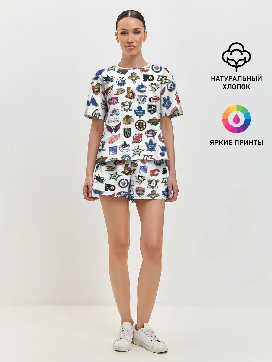 Женская пижама с шортами / Логотипы НХЛ