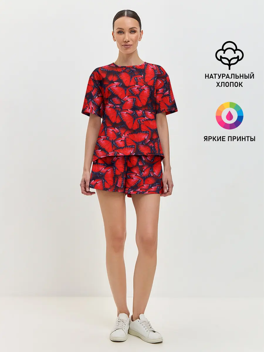 Женская пижама с шортами / Бабочки