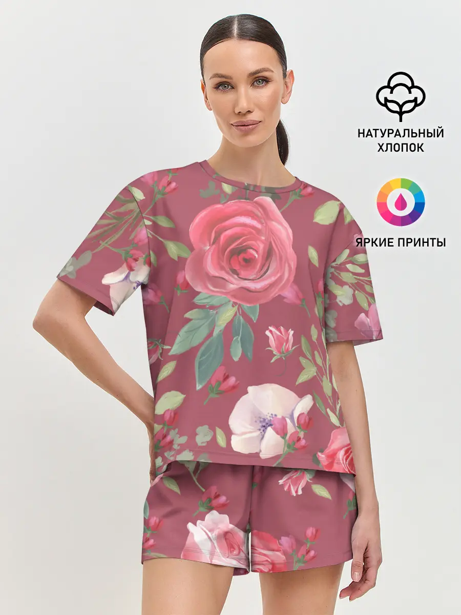 Женская пижама с шортами / rose