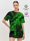 Женская пижама с шортами / МОЛНИЯ GREEN NEON