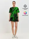 Женская пижама с шортами / МОЛНИЯ GREEN NEON