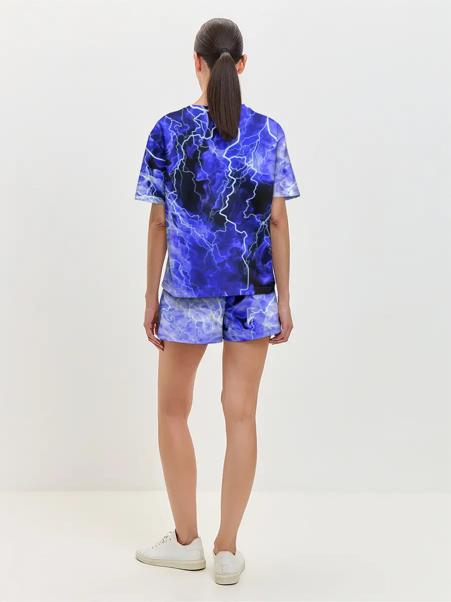 Женская пижама с шортами / МОЛНИЯ BLUE
