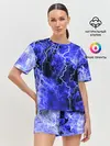Женская пижама с шортами / МОЛНИЯ BLUE