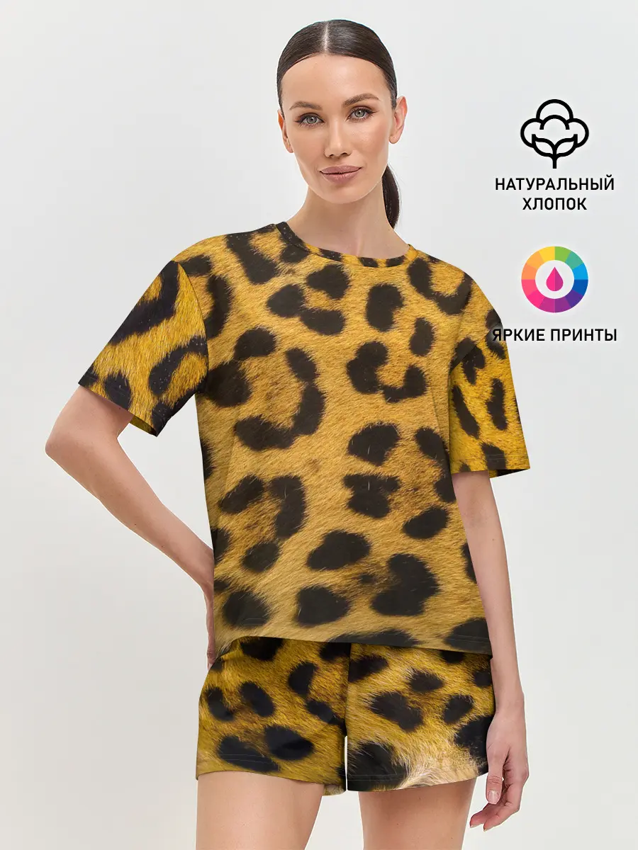 Женская пижама с шортами / Леопард
