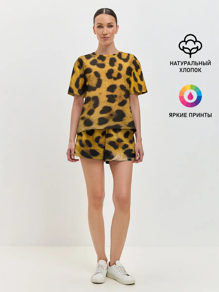 Женская пижама с шортами / Леопард