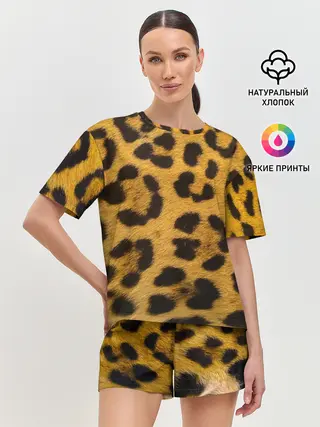 Женская пижама с шортами / Леопард