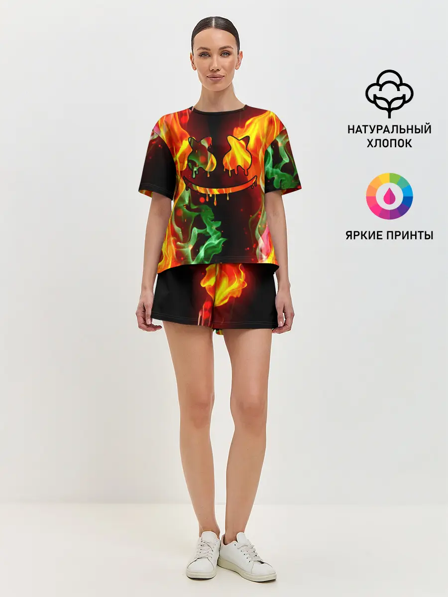 Женская пижама с шортами / Marshmello