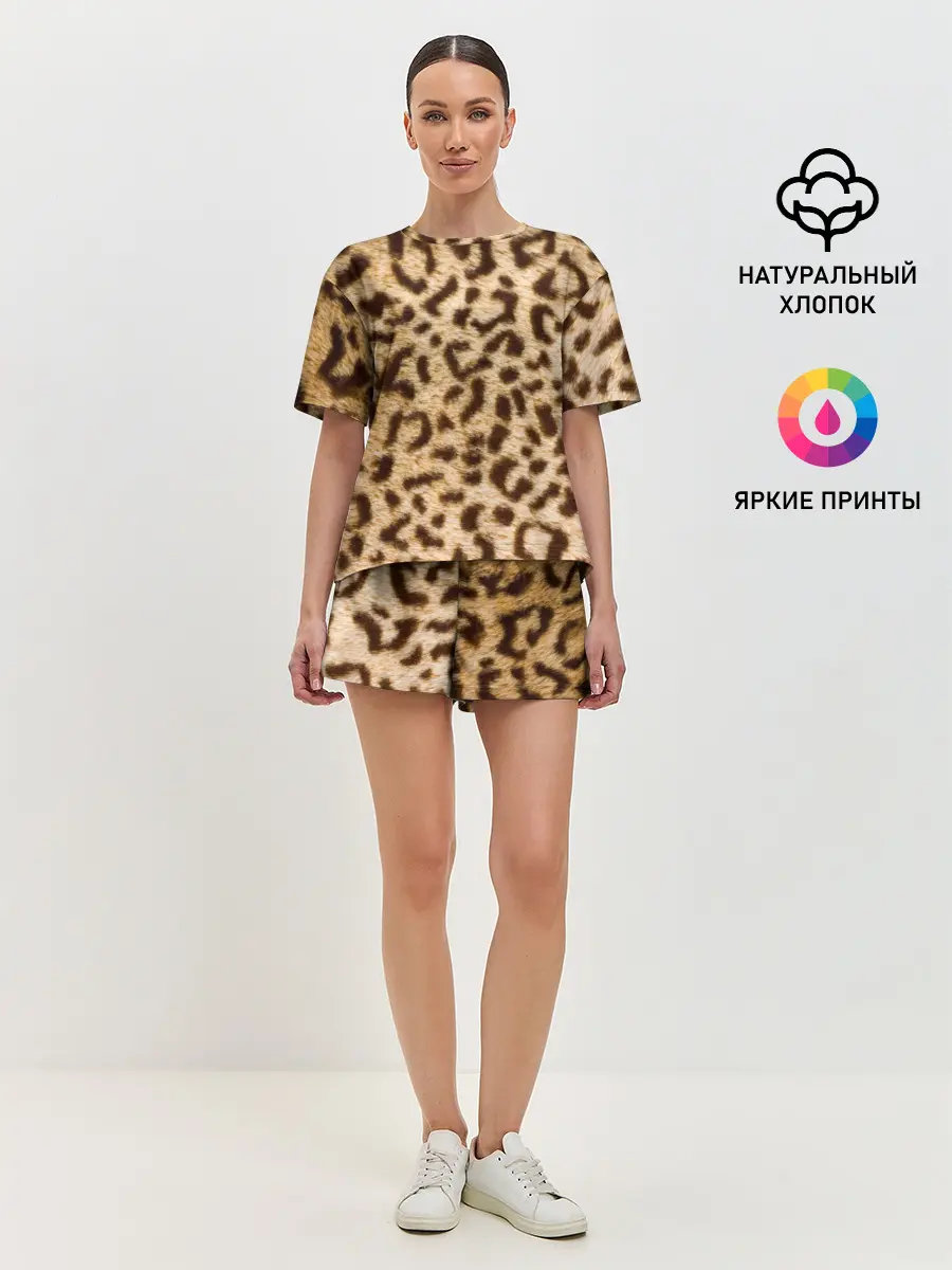 Женская пижама с шортами / Леопард