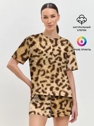 Женская пижама с шортами / Леопард