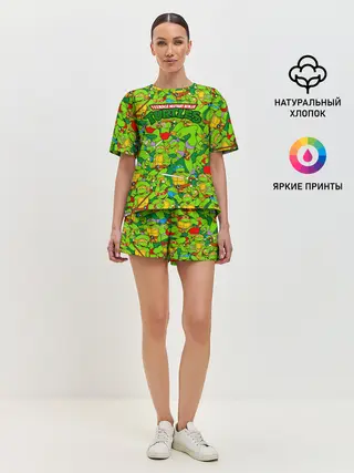 Женская пижама с шортами / Черепашки - ниндзя