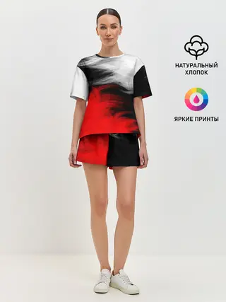 Женская пижама с шортами / ПЕРЬЯ