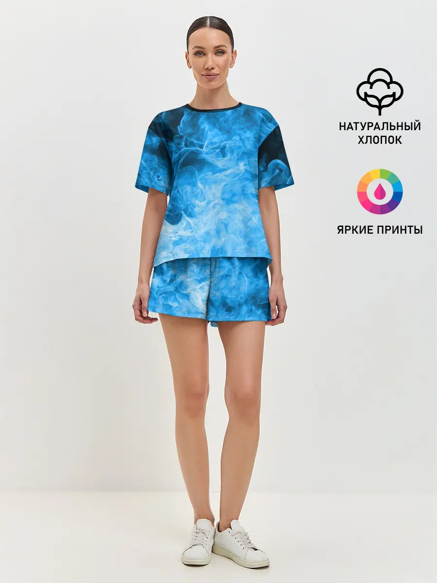 Женская пижама с шортами / ОГОНЬ BLUE