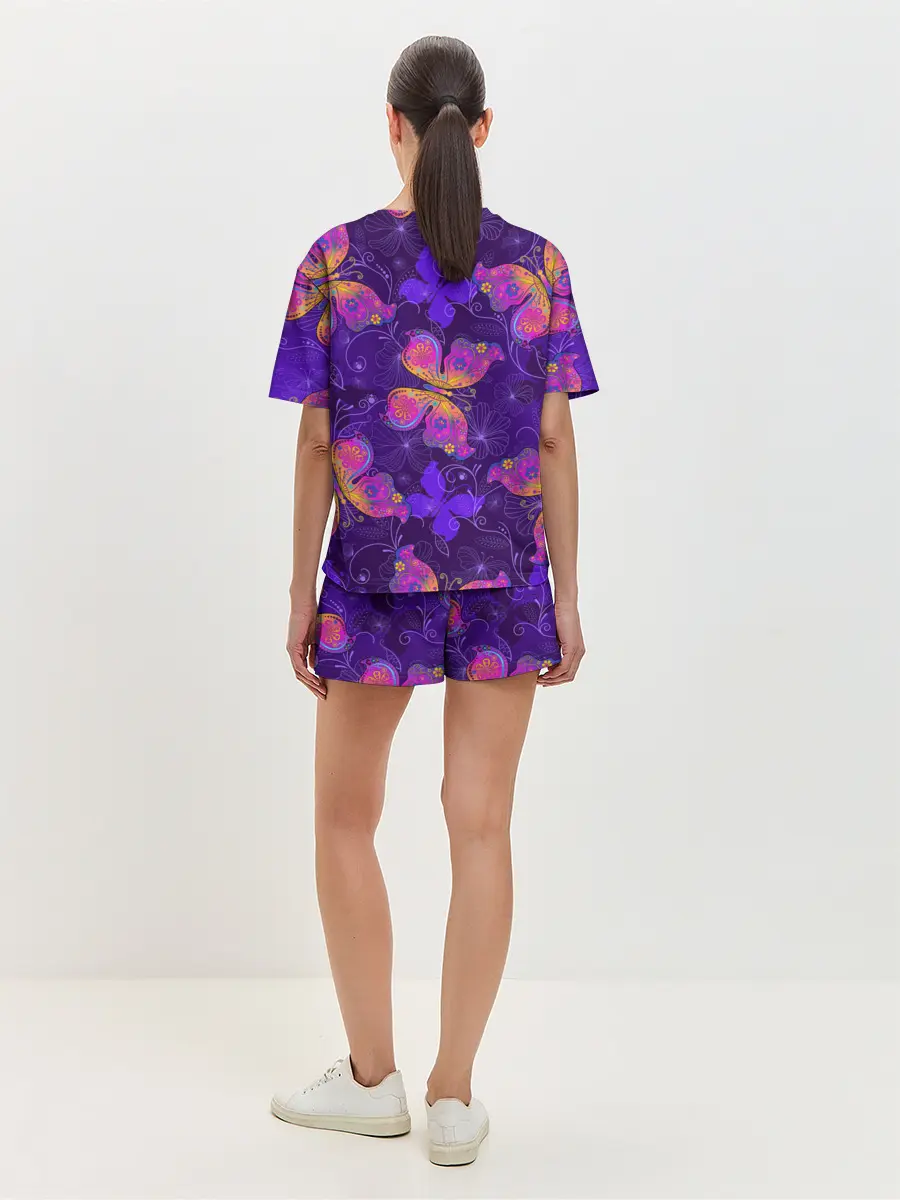 Женская пижама с шортами / БАБОЧКИ ПАТТЕРН | BUTTERFLY PATTERN