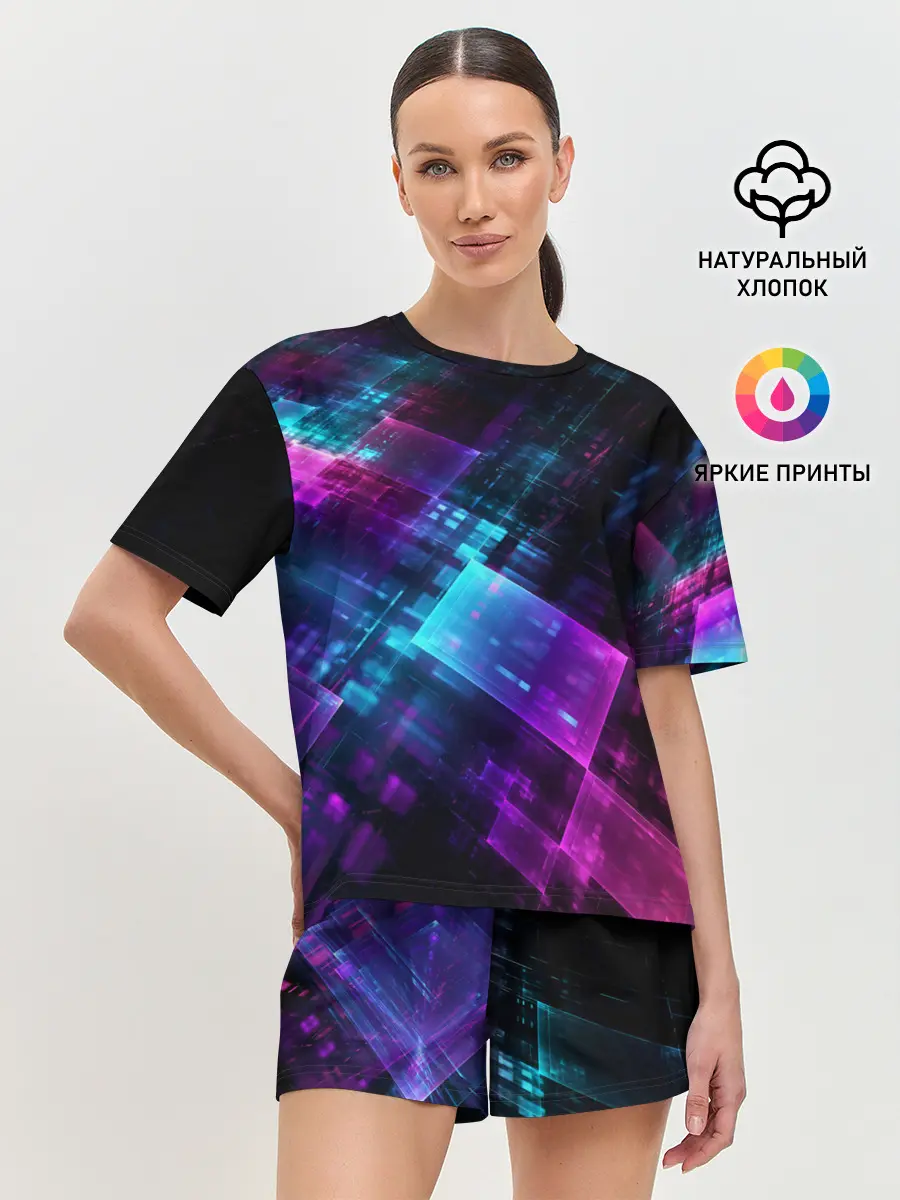 Женская пижама с шортами / НЕОНОВАЯ АБСТРАКЦИЯ