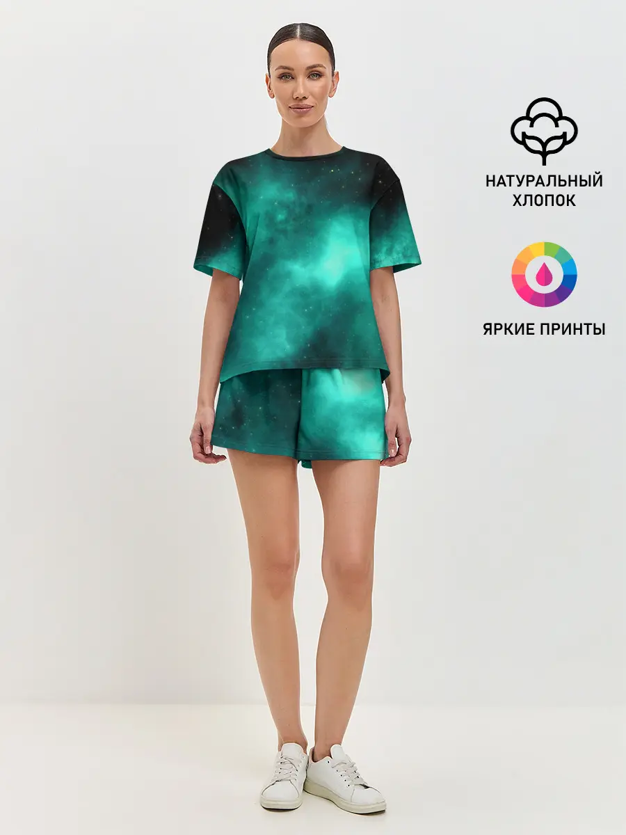 Женская пижама с шортами / НЕОНОВЫЙ КОСМОС