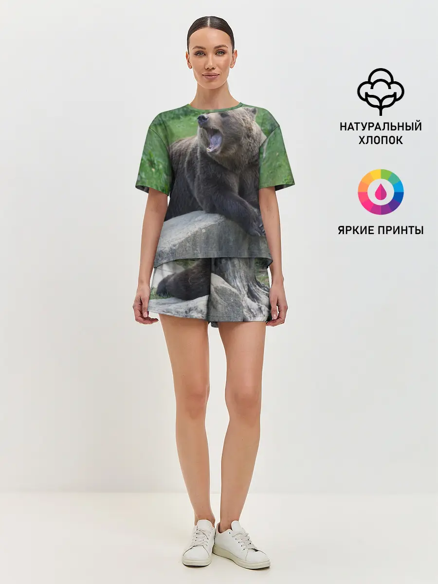 Женская пижама с шортами / Медведь