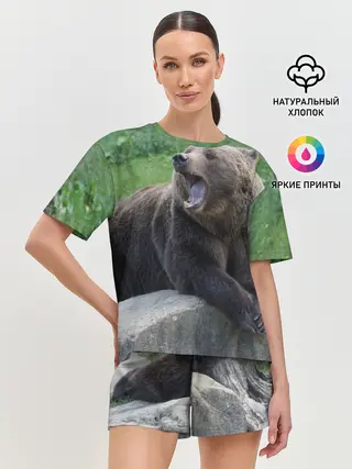 Женская пижама с шортами / Медведь