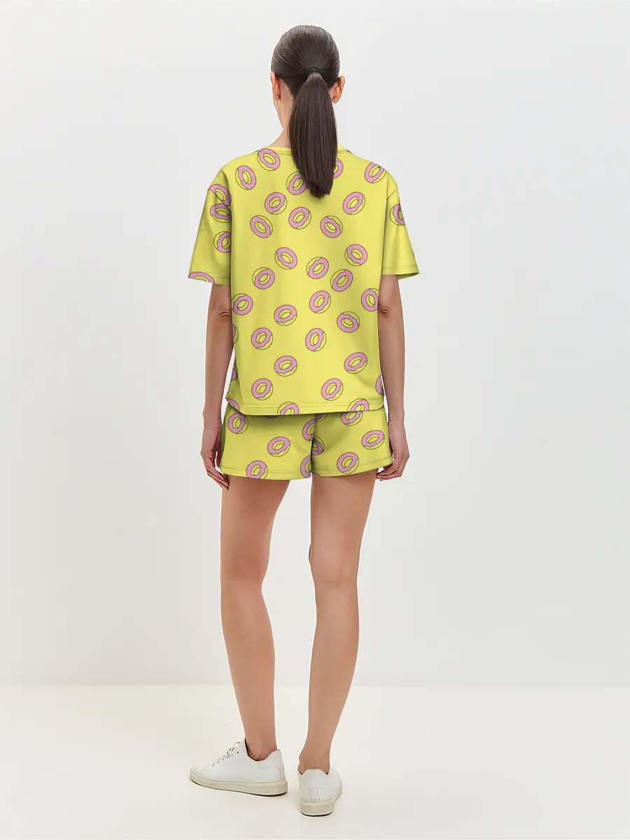 Женская пижама с шортами / Пончики Донатс.