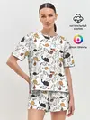 Женская пижама с шортами / Котики.