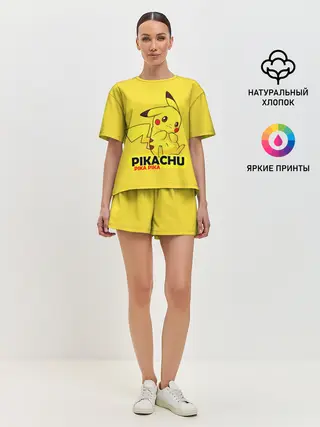 Женская пижама с шортами / Pikachu Pika Pika