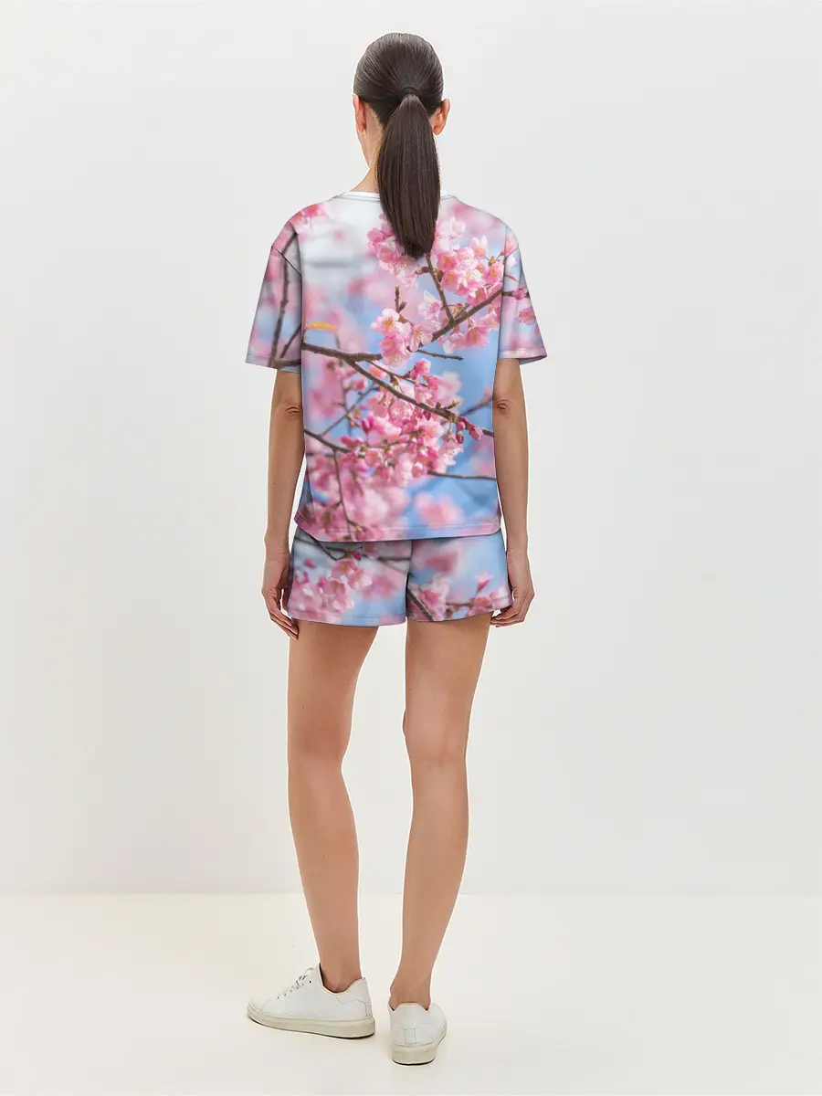 Женская пижама с шортами / Ветки Сакуры