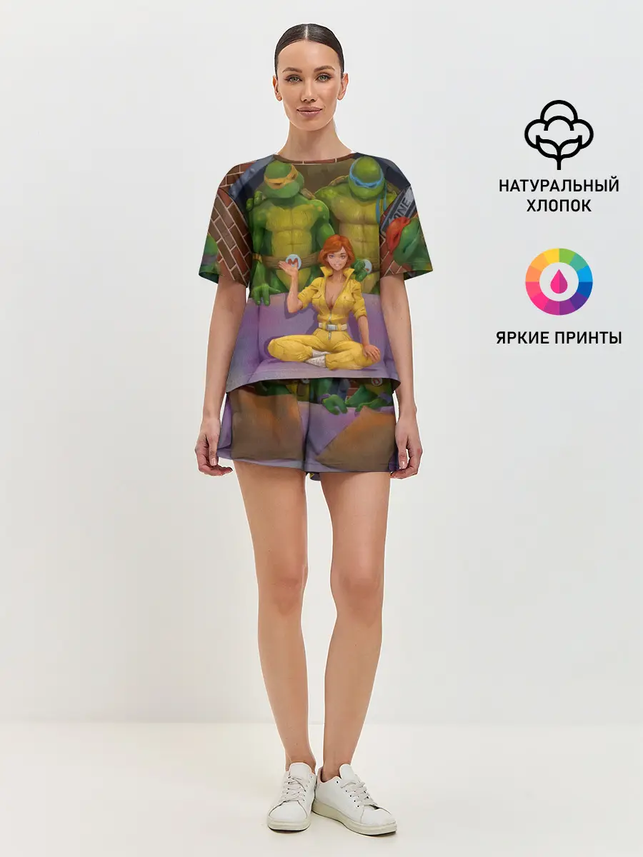 Женская пижама с шортами / ЧЕРЕПАШКИХАБ