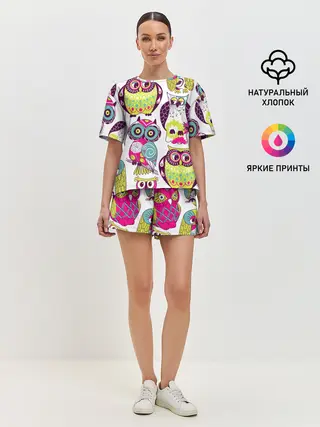 Женская пижама с шортами / МУДРЫЕ СОВЫ | WISE OWLS